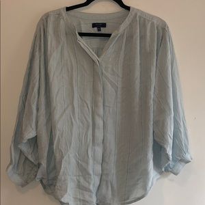 Kaari Blue Blouse with 3/4 Sleeves